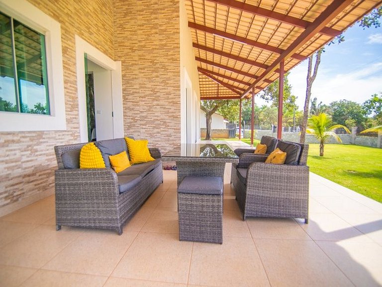Chácara encantadora com 5 quartos, piscina e mesa de sinuca