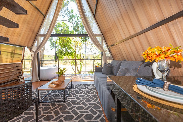 Cabana com Hidro Privativa e Piscina Infinita