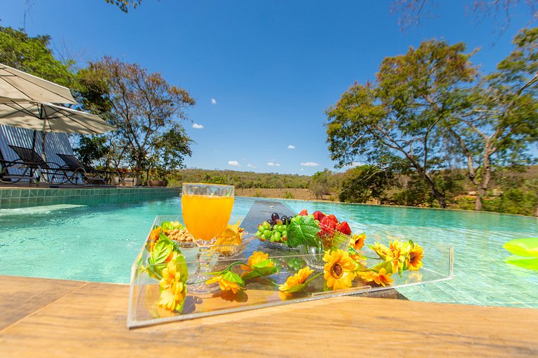 Cabana com Hidro Privativa e Piscina Infinita