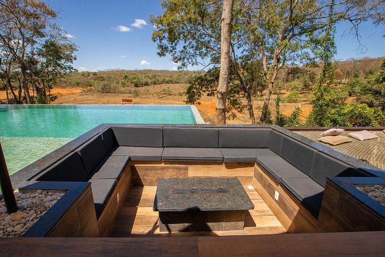 Cabana com Hidro Privativa e Piscina Infinita